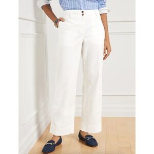 Talbots New England Chino Straight Leg White Pants Minimalist Coastal Size 10